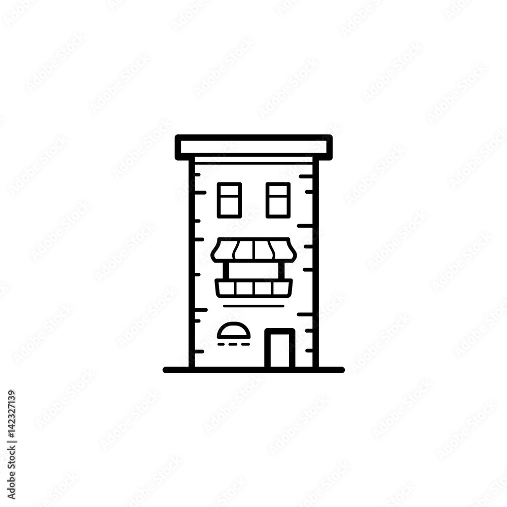 Icon of a building for real estate agency. Symbol modern urban Icon of a building for real estate agency. Symbol modern urban
