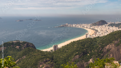 Sicht vom Zuckerhuft auf die Copacabana, in Rio de Janeiro, Brasilien