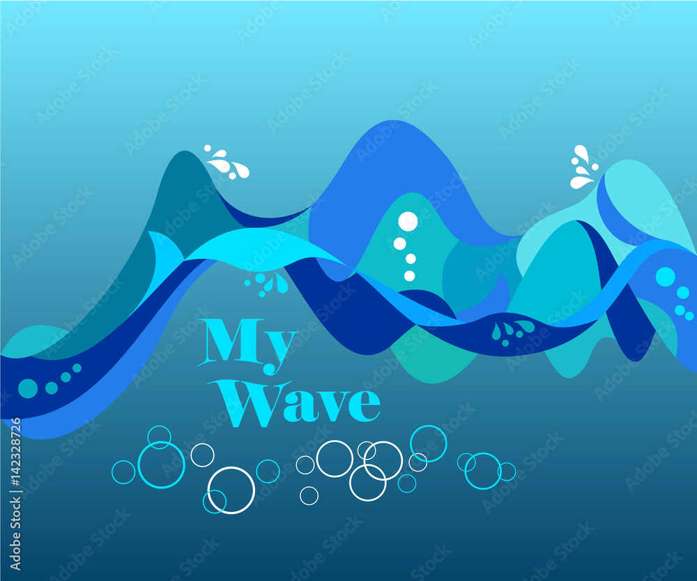 Ocean Waving Background Vector Illustration Stock Vector Adobe Stock