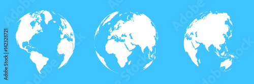 Earth Globe. View on North and South America, Europe, Asia