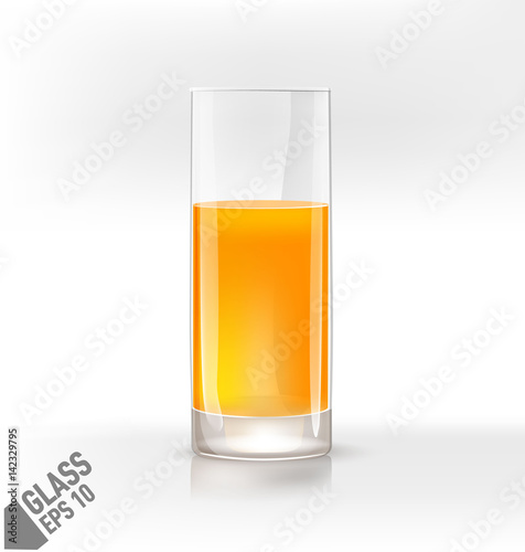 Glass of fresh orange juice without straw isolated on light background.
