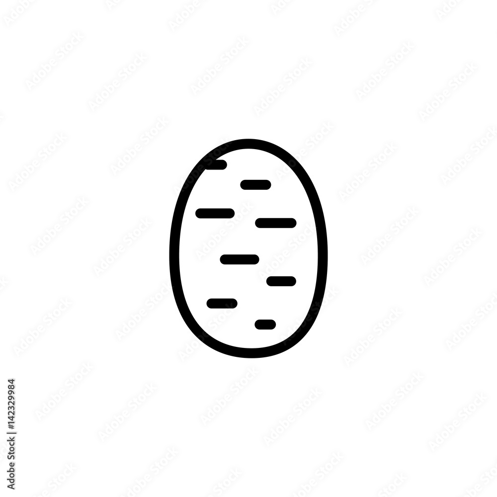 potato vegetable icon line black on white potato vegetable icon line black on white