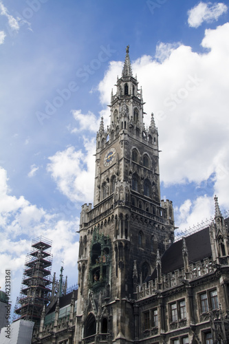 View of the New Town Hall (Neues Rathaus in German) in Marienplatz, Munich photo