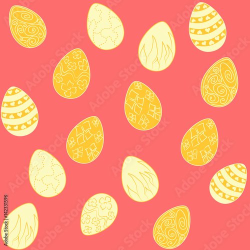 Vector Easter pattern. Eggs ornament. Repeated background for website, wallpaper, textile printing, texture.