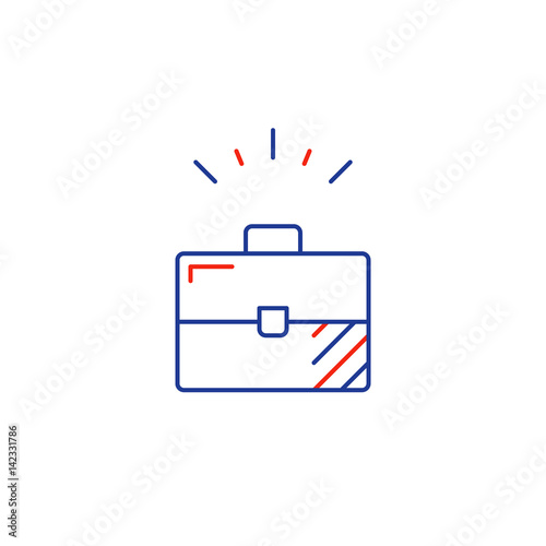 Business development line icon, sole entrepreneur concept