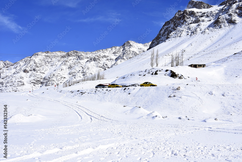 Barf Anbar, Fereydunshahr ski resort, Esfahan, Iran in the spring time