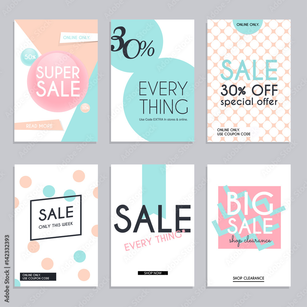 Sale website banners web template collection. Can be used for mobile website banners, web design, posters, email and newsletter designs.