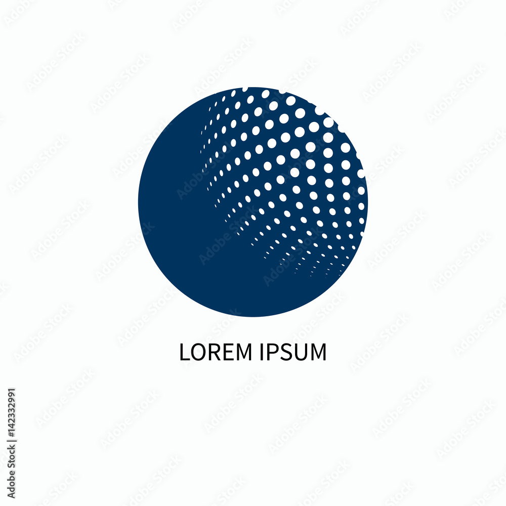 Round blue logo of telecommunications Round blue logo of telecommunications