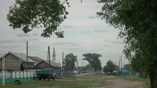 Village with a mosque in Russia