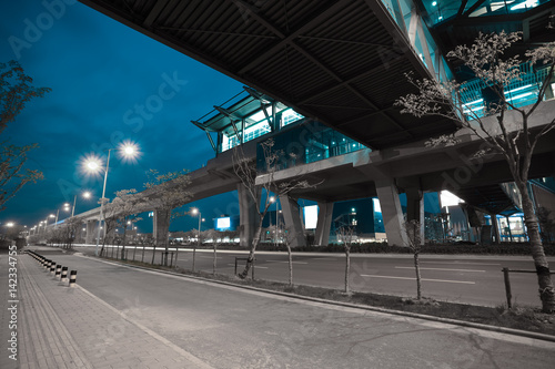 City road surface floor with viaduct bridge © Aania