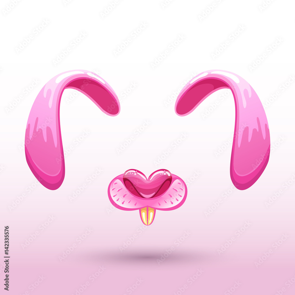 Cartoon muzzle of a rabbit face. Cartoon muzzle of a rabbit face.