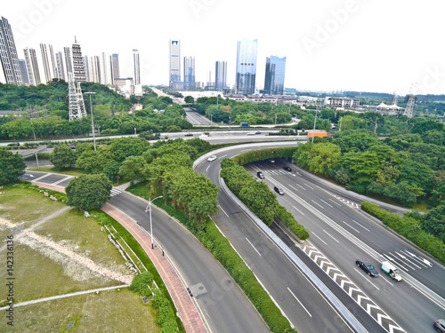 Aerial photography of City viaduct bridge road landscape