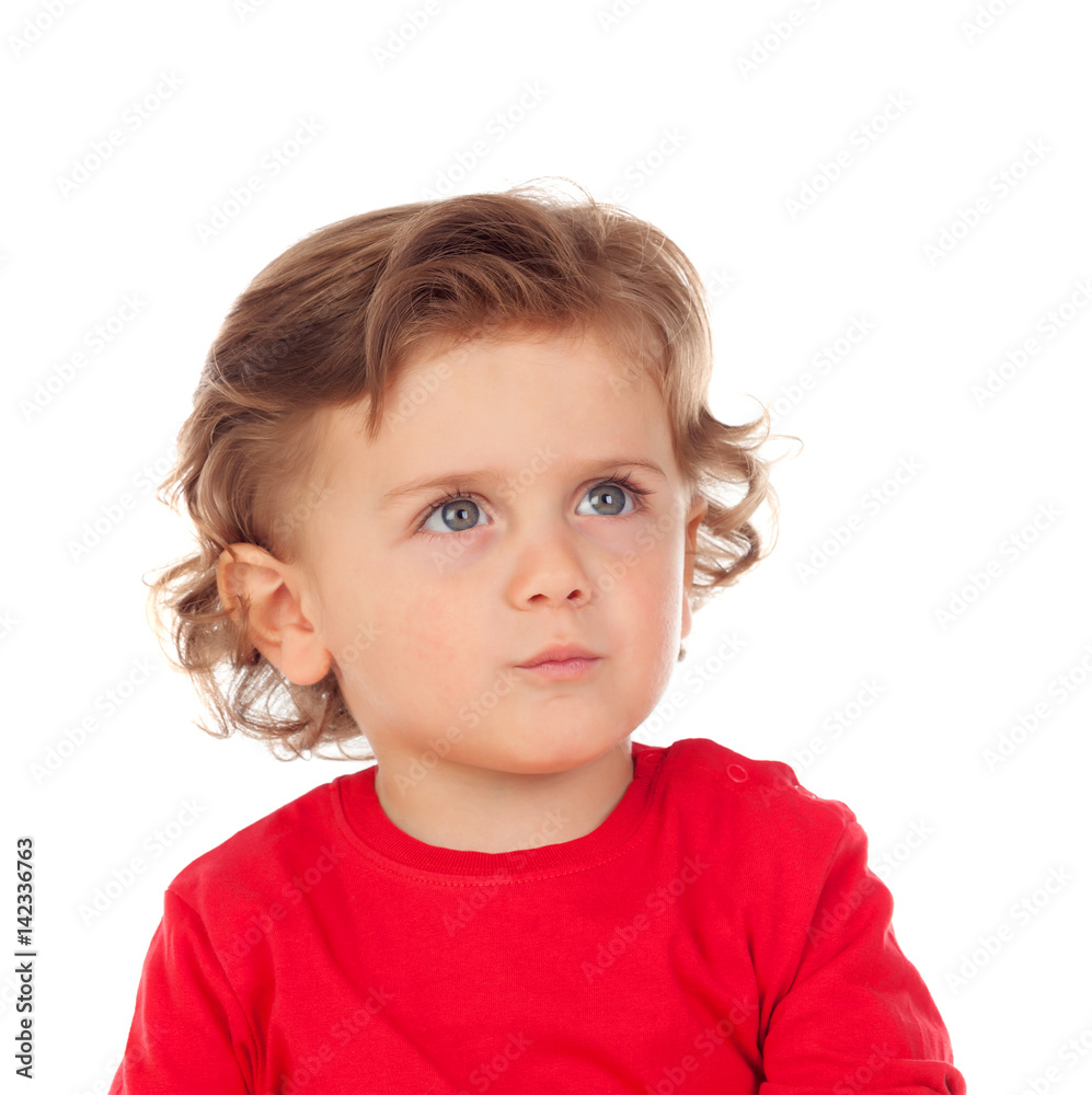 Adorable baby with curly hair
