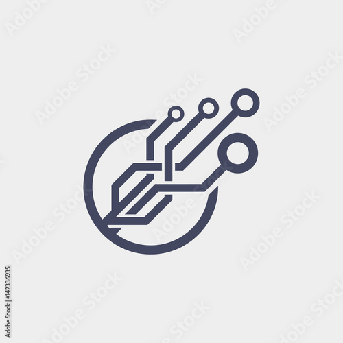 Technology logo. Tech logo icon.