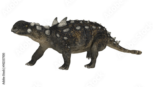 3D Rendering Dinosaur Euoplocephalus on White