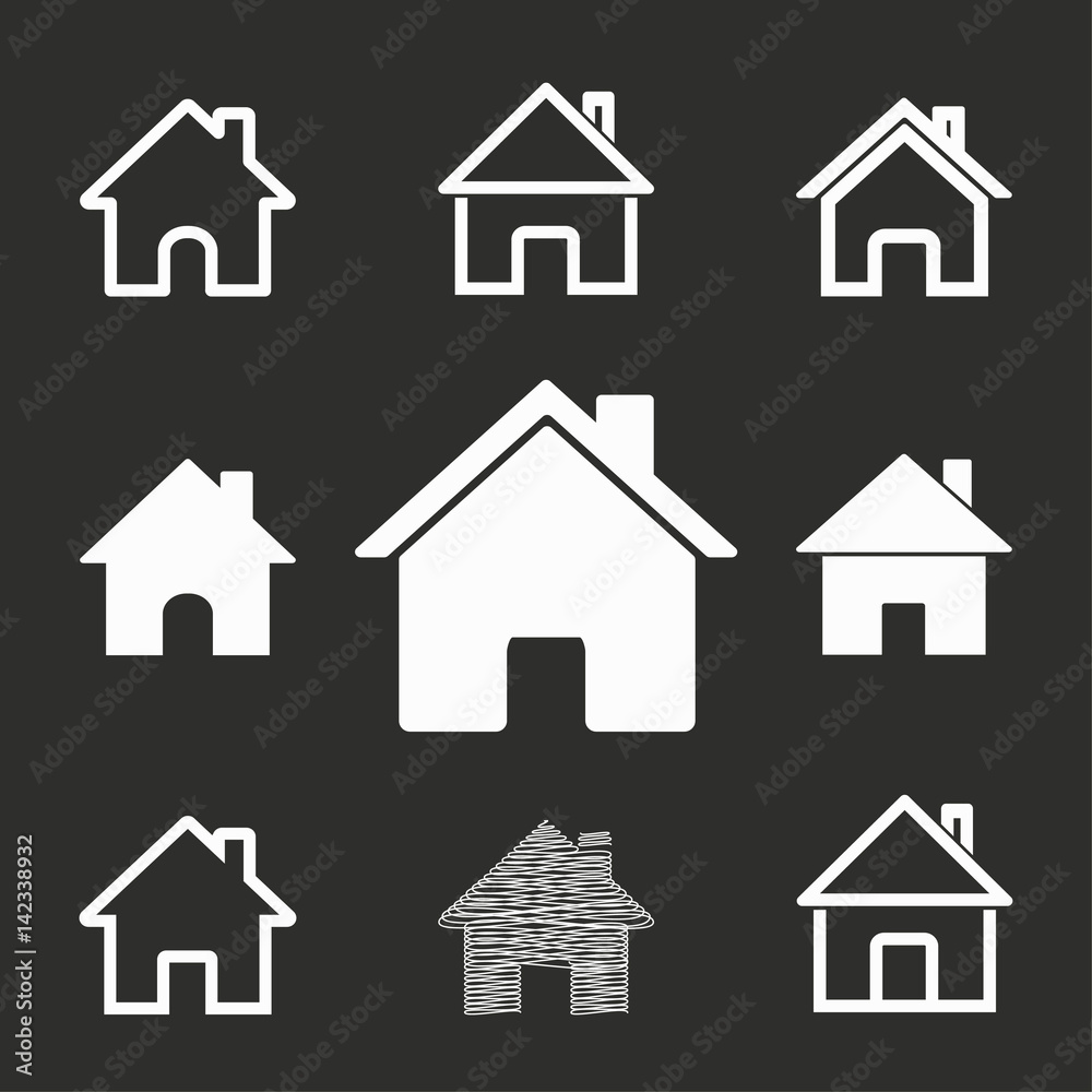 Home icon set. Home icon set.