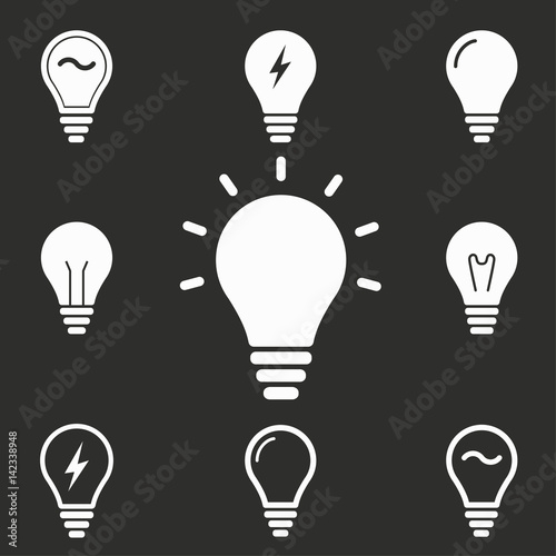 Lamp icon set.