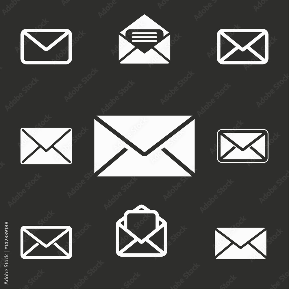 Mail icon set. Mail icon set.