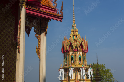 Thai temple with blue sky