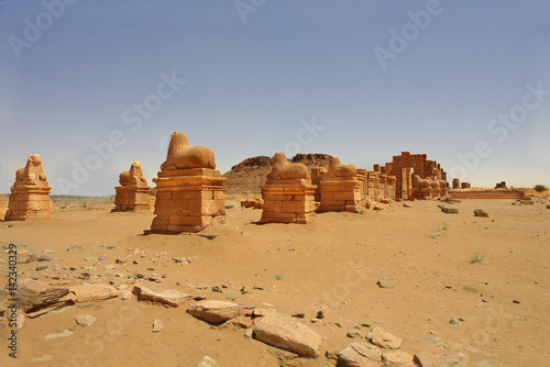 Naqa or Naga'a - a ruined ancient city of the Kushitic Kingdom of Meroë in modern-day Sudan with Amun temple 