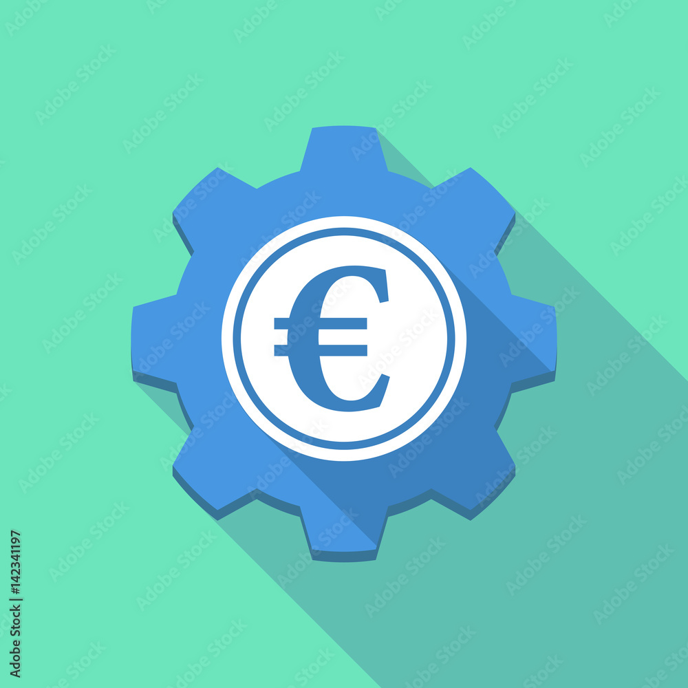 Long shadow gear with an euro coin Long shadow gear with an euro coin