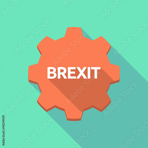 Long shadow gear with  the text BREXIT