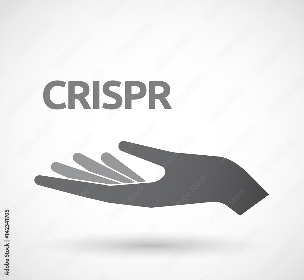 Isolated hand with the clustered regularly interspaced short palindromic repeats acromym CRISPR Isolated hand with the clustered regularly interspaced short palindromic repeats acromym CRISPR