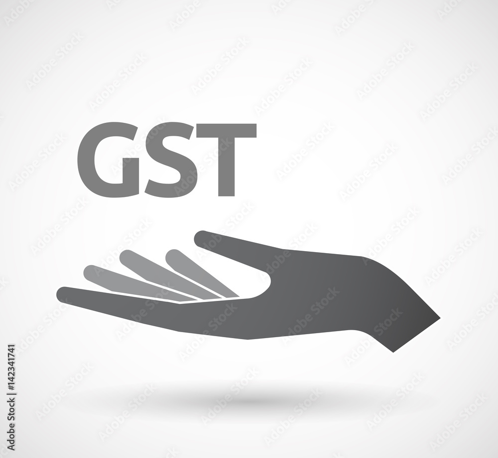 Obraz premium Isolated hand with the Goods and Service Tax acronym GST