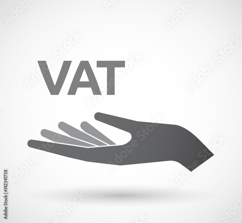 Isolated hand with  the value added tax acronym VAT