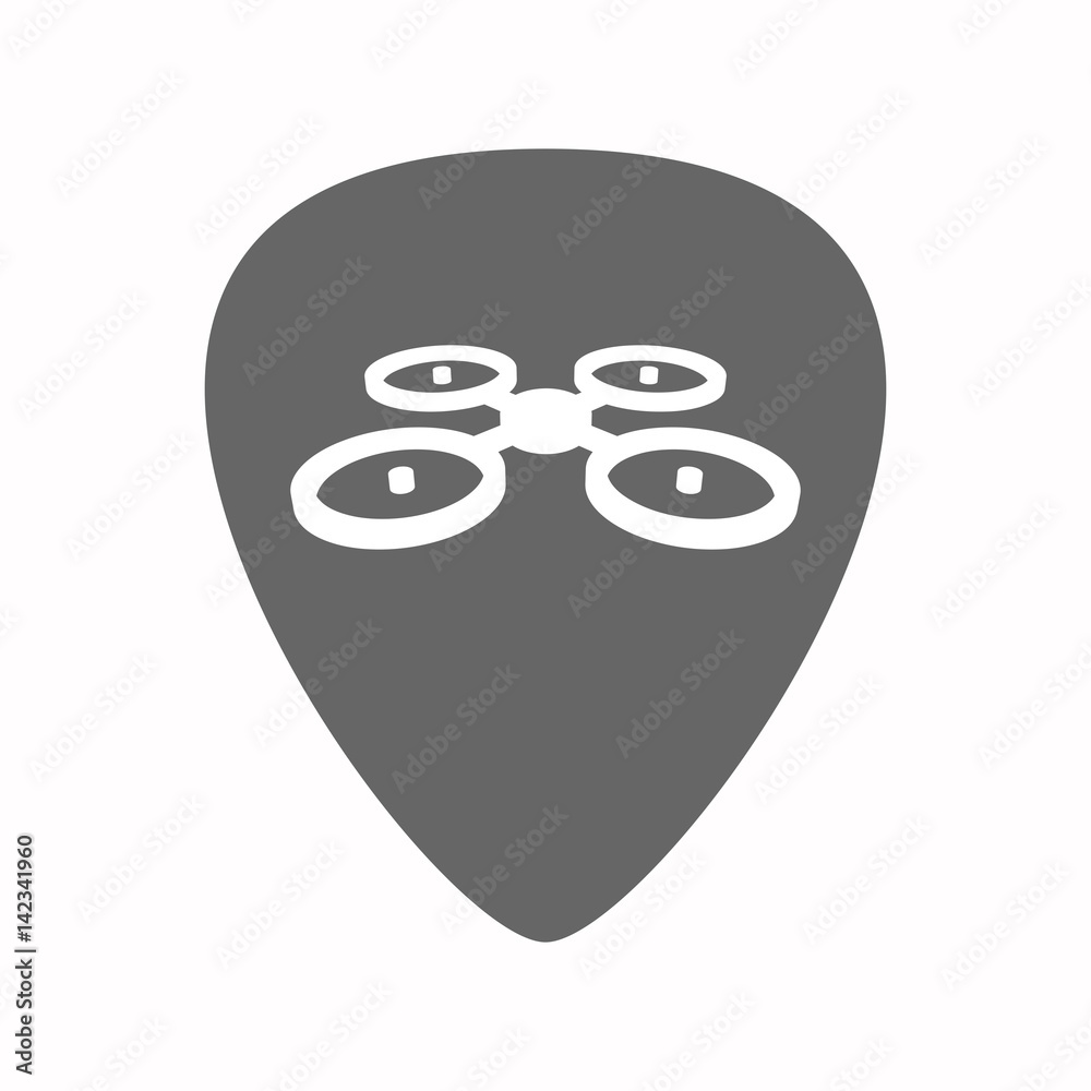 Isolated guitar plectrum with a quadcopter drone Isolated guitar plectrum with a quadcopter drone