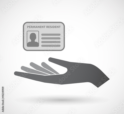Isolated hand with  a green card