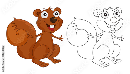 Animal doodle outline for squirrel