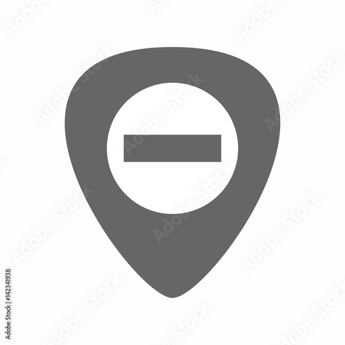 Isolated guitar plectrum with  a no trespassing signal