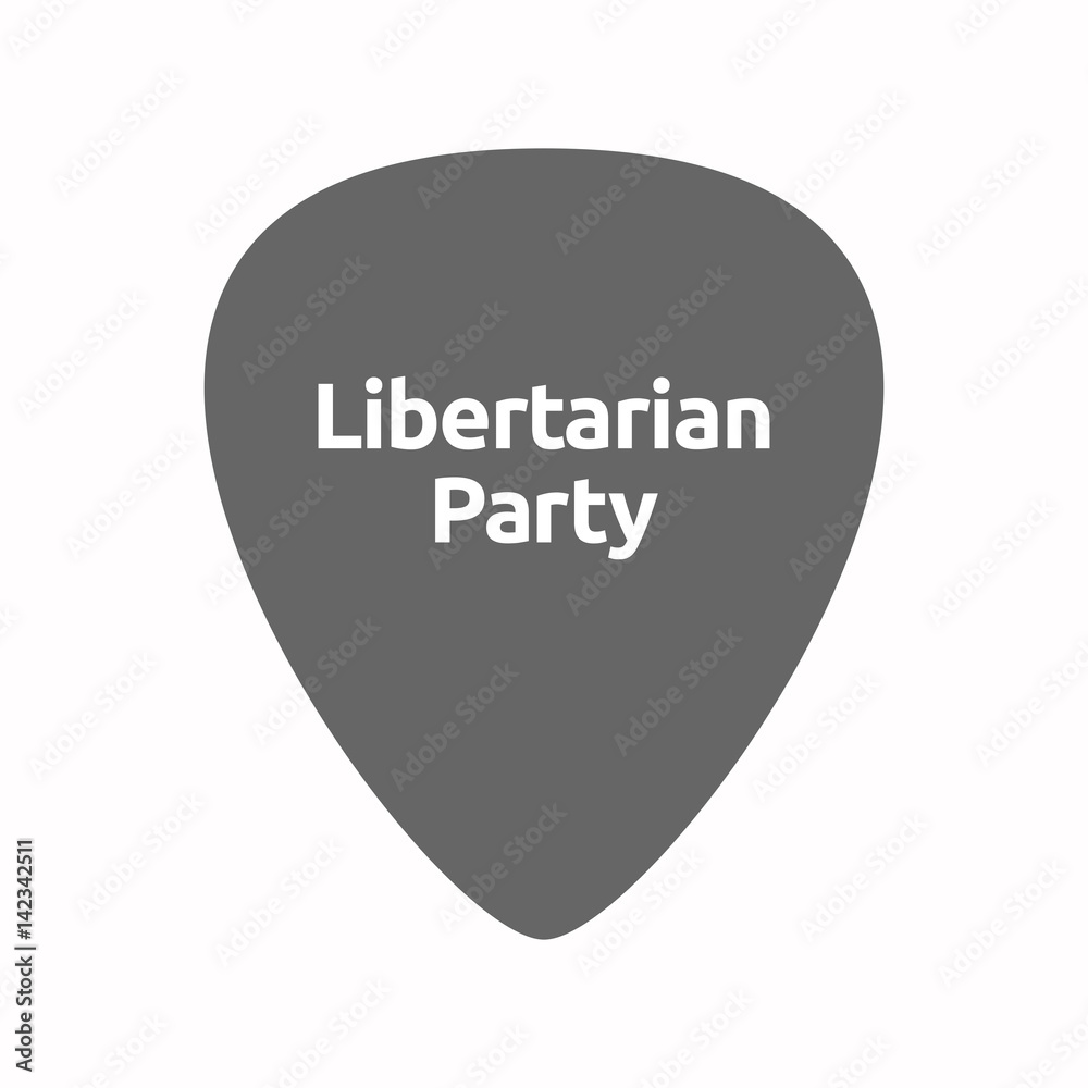 Isolated guitar plectrum with the text Libertarian Party Isolated guitar plectrum with the text Libertarian Party