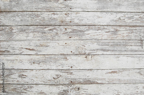 Fototapeta Naklejka Na Ścianę i Meble -  white old wooden fence. wood palisade background. planks texture