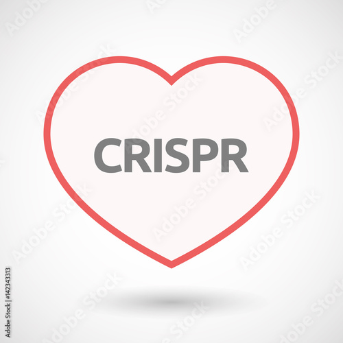Isolated line art heart with  the clustered regularly interspaced short palindromic repeats acromym CRISPR