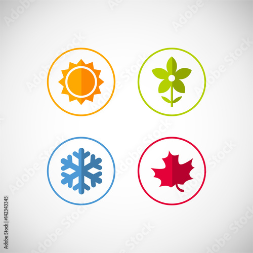 Vector season icons. Four seasons icon symbol vector illustration. Weather