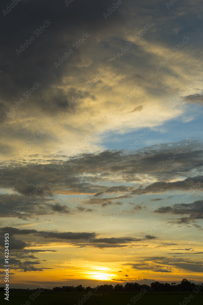 Fototapeta premium view of the mountain sunset, Thailand