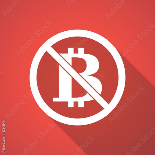 Illustration of  a bitcoin sign  in a not allowed signal