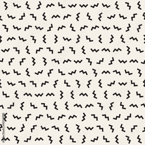 Trendy Texture With Scattered Geometric Shapes. Vector Seamless Pattern.