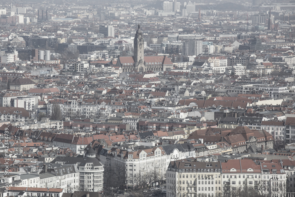 berlin germany cityscape from above with reduced colors