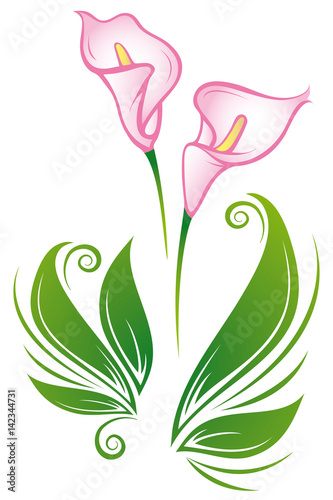 Beautiful pink lilies walltattoo 