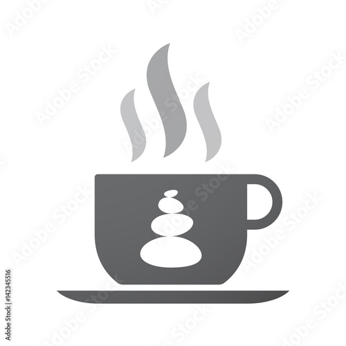 Isolated coffee mug with  a stacked zen stones