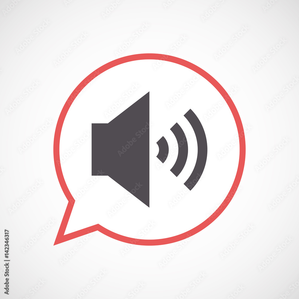 Isolated comic balloon with a speaker volume sign Isolated comic balloon with a speaker volume sign