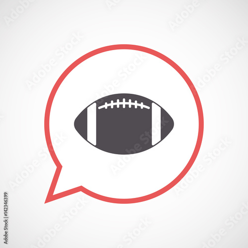 Isolated comic balloon with  an american football balloon