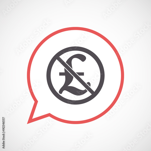 Isolated comic balloon with  a pound sign  in a not allowed signal