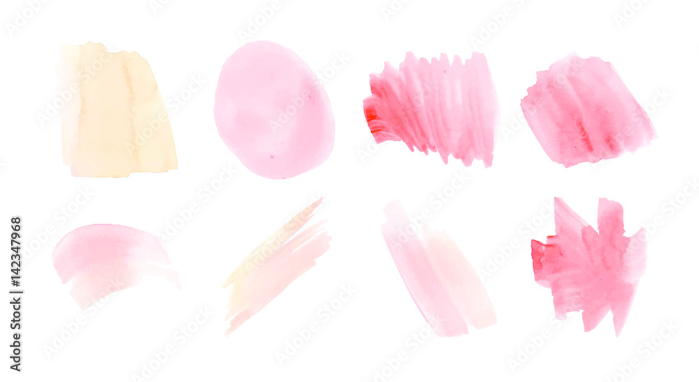 Vector set of various paint strokes and splashes