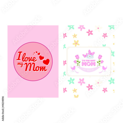 Vector set of mothers day wishes