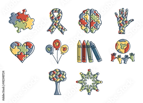 Vector icon set for awareness