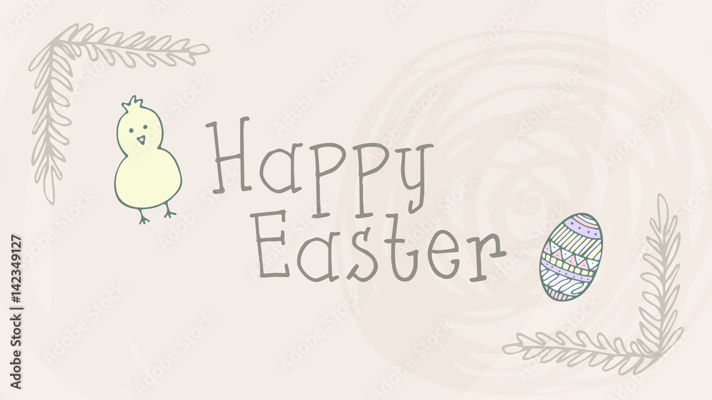 Greeting card with happy easter message